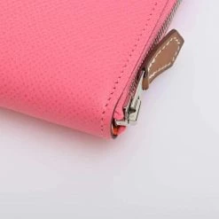 Hermes Epson Azap Long Silk In Round Purse Pink For Women -Deals Hermes Store luxury women hermes used handbags p674840 009