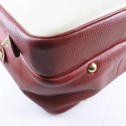 Hermes Victoria Women's Toile H,Taurillon Clemence Leather Shoulder Bag Natural,Red Color For Women -Deals Hermes Store luxury women hermes used handbags p674841 008