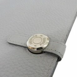 Hermes Taurillon Clemence Dogon Bi-fold Wallet Gray For Women -Deals Hermes Store luxury women hermes used handbags p674842 002