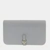 Hermes Taurillon Clemence Dogon Bi-fold Wallet Gray For Women