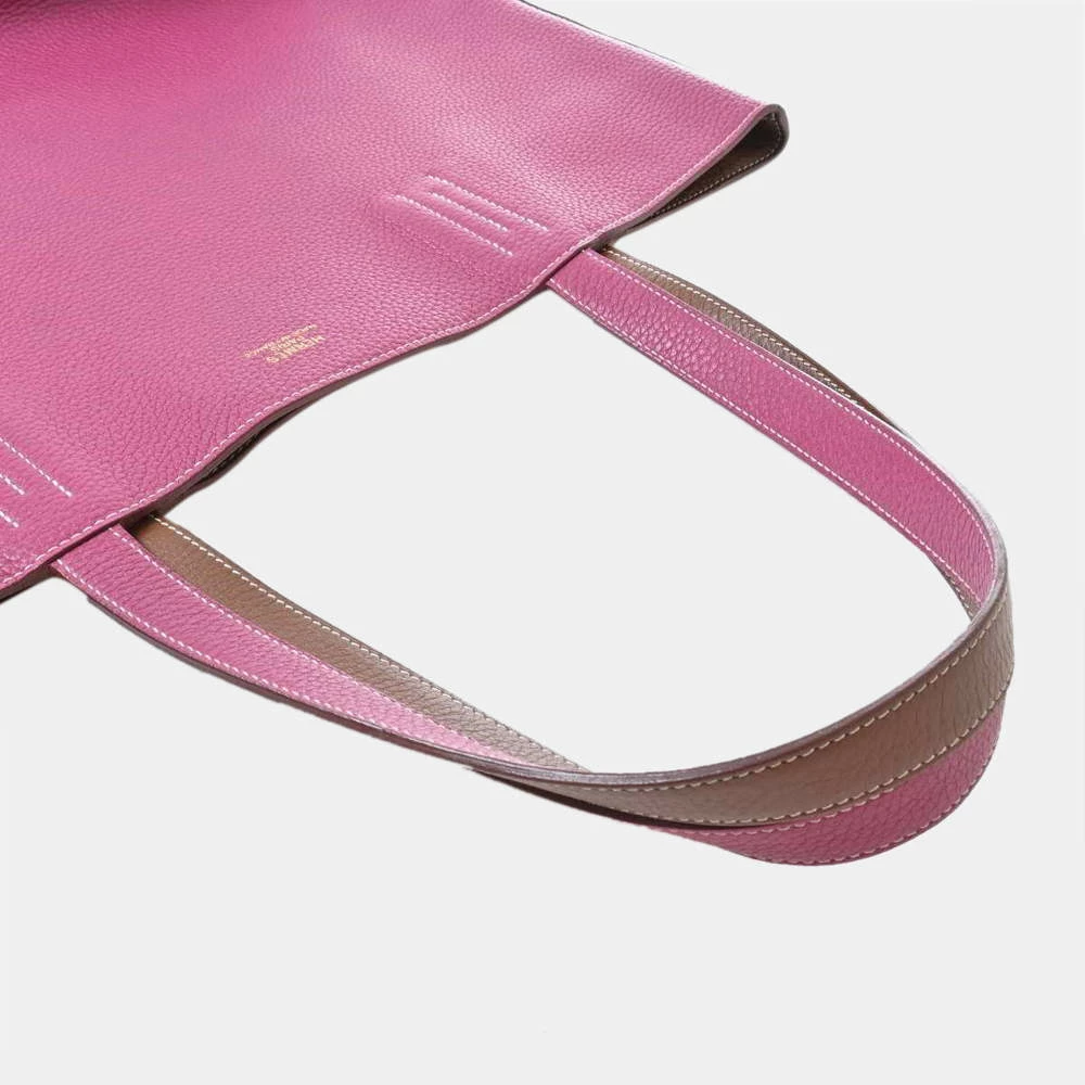 Hermes Taurillon Clemence Duble Sense 36 Reversible Tote Bag Purple / Brown For Women 8 Hermes Taurillon Clemence Duble Sense 36 Reversible Tote Bag Purple / Brown For Women - Image 6