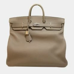Hermes Grey Taurillon Clemence Leather Palladium Hardware Birkin 50 Bag For Women