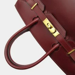 Hermes Red Box Calf Leather Gold Hardware Birkin 30 Bag For Women -Deals Hermes Store luxury women hermes used handbags p675600 004