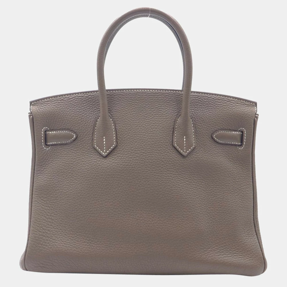 Hermes Brown Epsom Leather Palladium Hardware Birkin 30 Bag For Women 5 Hermes Brown Epsom Leather Palladium Hardware Birkin 30 Bag For Women - Image 3