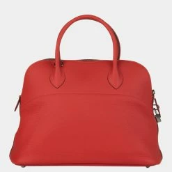 Hermes Red Bolide 35 For Women -Deals Hermes Store luxury women hermes used handbags p676211 006