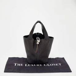 Hermes Black Clemence Leather Picotin Lock 18 Bag For Women -Deals Hermes Store luxury women hermes used handbags p676250 010