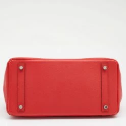 Hermes Hermès Geranium Epsom Leather Palladium Finish Birkin 30 Bag For Women -Deals Hermes Store luxury women hermes used handbags p676834 014