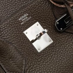 Hermes Chocolat Taurillon Clemence Leather Palladium Finish Birkin 30 Bag For Women -Deals Hermes Store luxury women hermes used handbags p677241 008