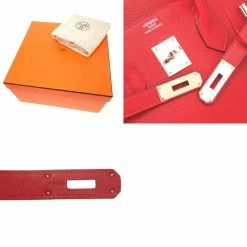 Hermes Birkin 35 Vaux Epson Rouge Kazak R Engraved Handbag For Women -Deals Hermes Store luxury women hermes used handbags p677318 004