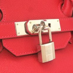 Hermes Birkin 35 Vaux Epson Rouge Kazak R Engraved Handbag For Women -Deals Hermes Store luxury women hermes used handbags p677318 008