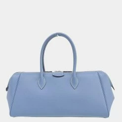 Hermes Bag Women's Handbag Paris Ribbon Bay 35 Vaux Epson Blue Gene Light K Engraved For Women