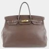 Hermes Birkin 40 Togo Chocolat Tea M Unisex Handbag For Women