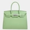 Hermes Epson Birkin 30 Serie Handbag Pastel Green For Women