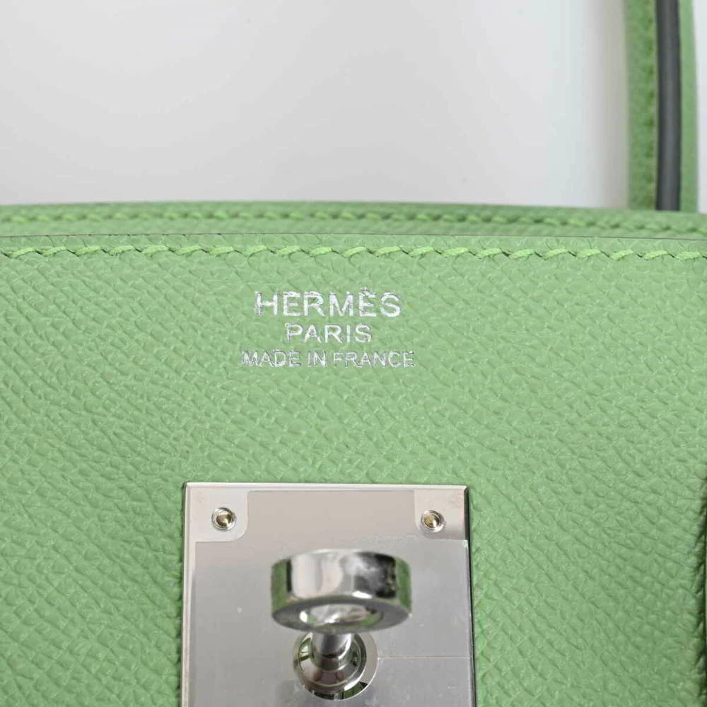 Hermes Epson Birkin 30 Serie Handbag Pastel Green For Women 5 Hermes Epson Birkin 30 Serie Handbag Pastel Green For Women - Image 3