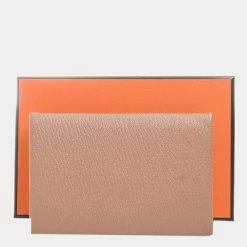 Hermes Goat Calvi Card Case Brown For Women -Deals Hermes Store luxury women hermes used handbags p677329 004