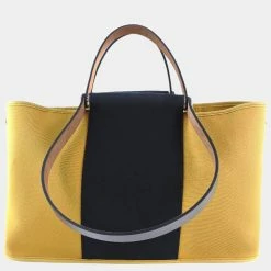 Hermes Kabak Elan PM 2WAY Shoulder Toile Officier Black Q Unisex Handbag For Women