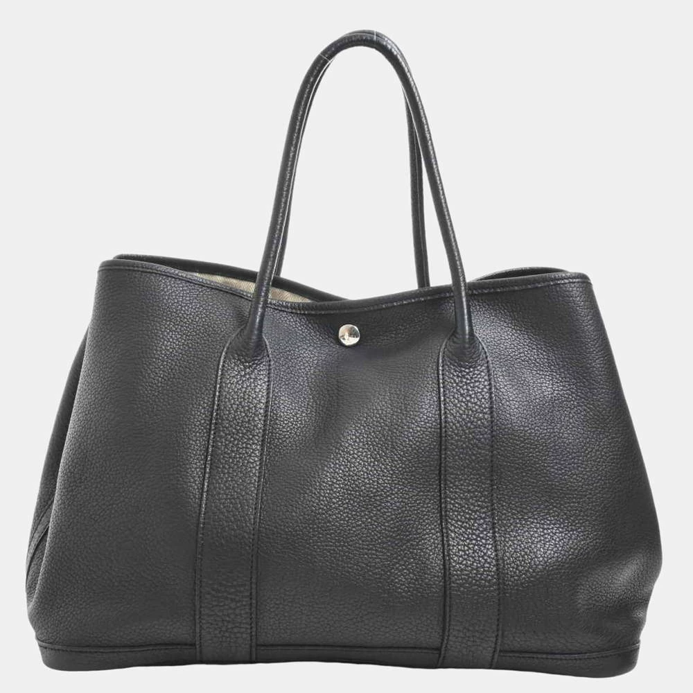 Hermes Taurillon Clemence Garden PM Tote Bag Black For Women 3 Hermes Taurillon Clemence Garden PM Tote Bag Black For Women