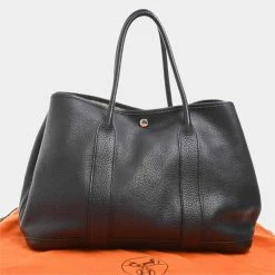 Hermes Taurillon Clemence Garden PM Tote Bag Black For Women 14 Hermes Taurillon Clemence Garden PM Tote Bag Black For Women -Deals Hermes Store luxury women hermes used handbags p677332 005