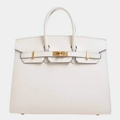Hermes Vaux Epson Birkin 25 Serie Handbag Ivory For Women