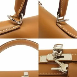 Hermes Kelly 28 Outer Stitch Vaux Chamonix Natural â¡ J Engraved Handbag Bag Brown 0022 HERMES For Women -Deals Hermes Store luxury women hermes used handbags p677335 005