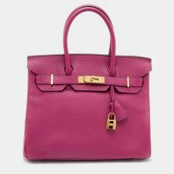 Hermes Tosca Togo Leather Gold Hardware Birkin 30 Bag For Women