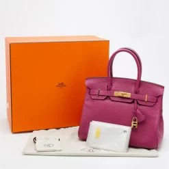 Hermes Tosca Togo Leather Gold Hardware Birkin 30 Bag For Women -Deals Hermes Store luxury women hermes used handbags p677471 015