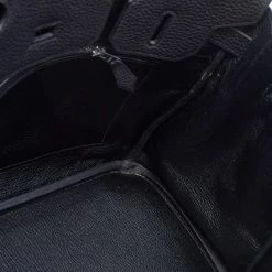 Hermes Black Togo Leather Palladium Finished Birkin 30 Bag For Women -Deals Hermes Store luxury women hermes used handbags p677478 003