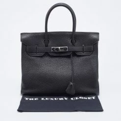 Hermes Black Togo Leather Palladium Finished Birkin 30 Bag For Women -Deals Hermes Store luxury women hermes used handbags p677478 017