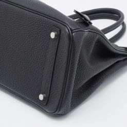 Hermes Black Togo Leather Palladium Finished Birkin 30 Bag For Women -Deals Hermes Store luxury women hermes used handbags p677478 020