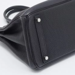 Hermes Black Togo Leather Palladium Finished Birkin 30 Bag For Women -Deals Hermes Store luxury women hermes used handbags p677478 021