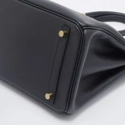 Hermes Black Epsom Leather Gold Finished Birkin 30 Bag For Women -Deals Hermes Store luxury women hermes used handbags p677480 017