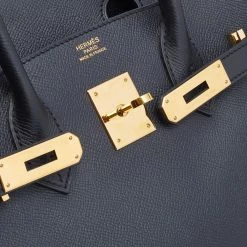 Hermes Black Epsom Leather Gold Finished Birkin 30 Bag For Women -Deals Hermes Store luxury women hermes used handbags p677480 021