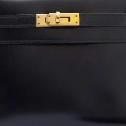 Hermes Black Box Calf Leather Mini Kelly Sellier Shoulder Bag For Women -Deals Hermes Store luxury women hermes used handbags p677487 005