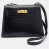 Hermes Black Box Calf Leather Mini Kelly Sellier Shoulder Bag For Women -Deals Hermes Store luxury women hermes used handbags p677487 007