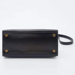 Hermes Black Box Calf Leather Mini Kelly Sellier Shoulder Bag For Women -Deals Hermes Store luxury women hermes used handbags p677487 012