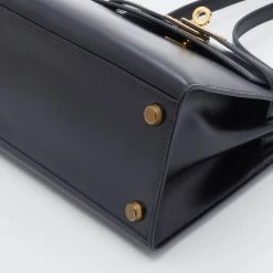Hermes Black Box Calf Leather Mini Kelly Sellier Shoulder Bag For Women -Deals Hermes Store luxury women hermes used handbags p677487 015
