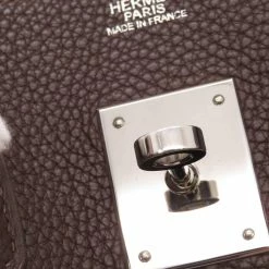 Hermes Brown/Chocolate Togo Leather Palladium Hardware Birkin 30 Bag For Women -Deals Hermes Store luxury women hermes used handbags p677515 004