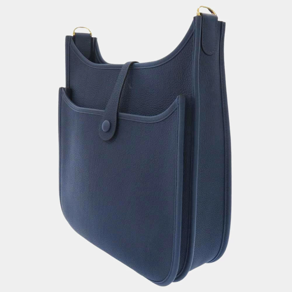 Hermes Blue Clemence Leather Evelyne III PM Shoulder Bag For Women 4 Hermes Blue Clemence Leather Evelyne III PM Shoulder Bag For Women - Image 2