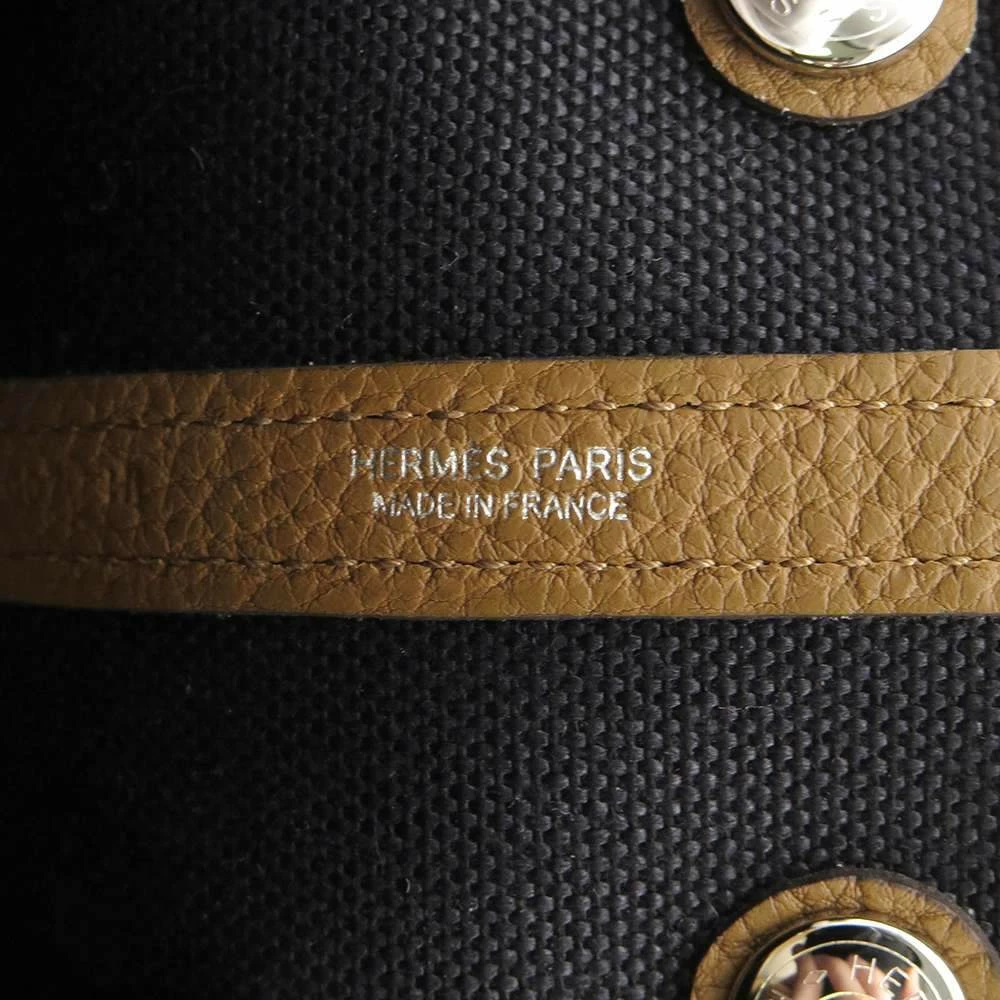 Hermes Black/Brown Negonda Toile Leather Garden Party TPM Tote Bag For Women 8 Hermes Black/Brown Negonda Toile Leather Garden Party TPM Tote Bag For Women - Image 6