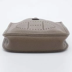 Hermes Etoupe Clemence Leather Evelyne TPM Bag For Women -Deals Hermes Store luxury women hermes used handbags p677913 005