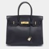 Hermes Hermès Black Togo Leather Gold Hardware Birkin 30 Bag For Women