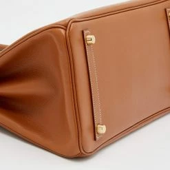 Hermes Gold Epsom Leather Gold Hardware Birkin 30 Bag For Women -Deals Hermes Store luxury women hermes used handbags p677991 003