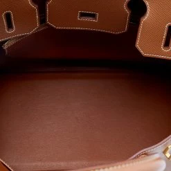 Hermes Gold Epsom Leather Gold Hardware Birkin 30 Bag For Women -Deals Hermes Store luxury women hermes used handbags p677991 005