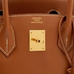 Hermes Gold Epsom Leather Gold Hardware Birkin 30 Bag For Women -Deals Hermes Store luxury women hermes used handbags p677991 006