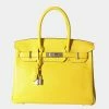 Hermes Jaune De Naples Novillo Birkin 30 PHW For Women -Deals Hermes Store luxury women hermes used handbags p678034 006