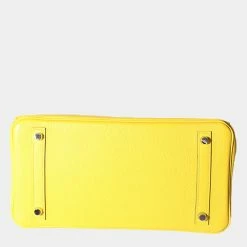 Hermes Jaune De Naples Novillo Birkin 30 PHW For Women -Deals Hermes Store luxury women hermes used handbags p678034 011