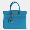 Hermes Mykonos Epsom Birkin 30 GHW For Women -Deals Hermes Store luxury women hermes used handbags p678035 001