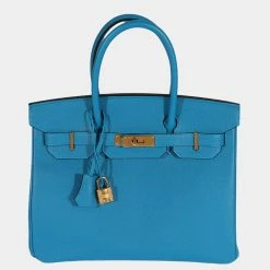 Hermes Mykonos Epsom Birkin 30 GHW For Women
