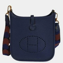 Hermes Bleu Saphir Maurice Flipperball Evelyne TPM GHW For Women