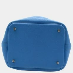 Hermes Blue Taurillon Clemence Leather Picotin MM Tote Bag For Women -Deals Hermes Store luxury women hermes used handbags p678864 004